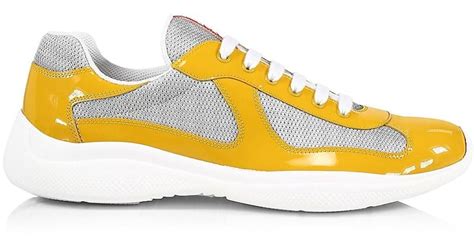 new gold prada shoes|prada gold leather sneakers.